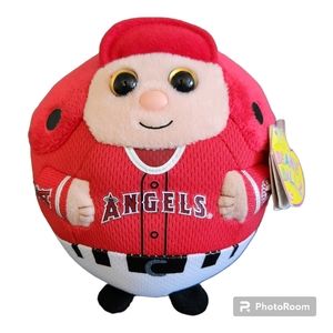 TY Beanie Ballz Collection 2013 Los Angeles Angels Plush Toy Red&White Baseball